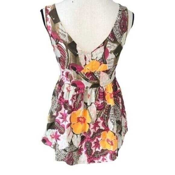 Pamela Brown Womens Floral V-Neck Sleeveless Tunic Top Size S Multicolor - Picture 2 of 16